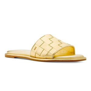 👡 Woman's Sandals 6M Michael Kors Hayworth Slide Pale Gold - NIB